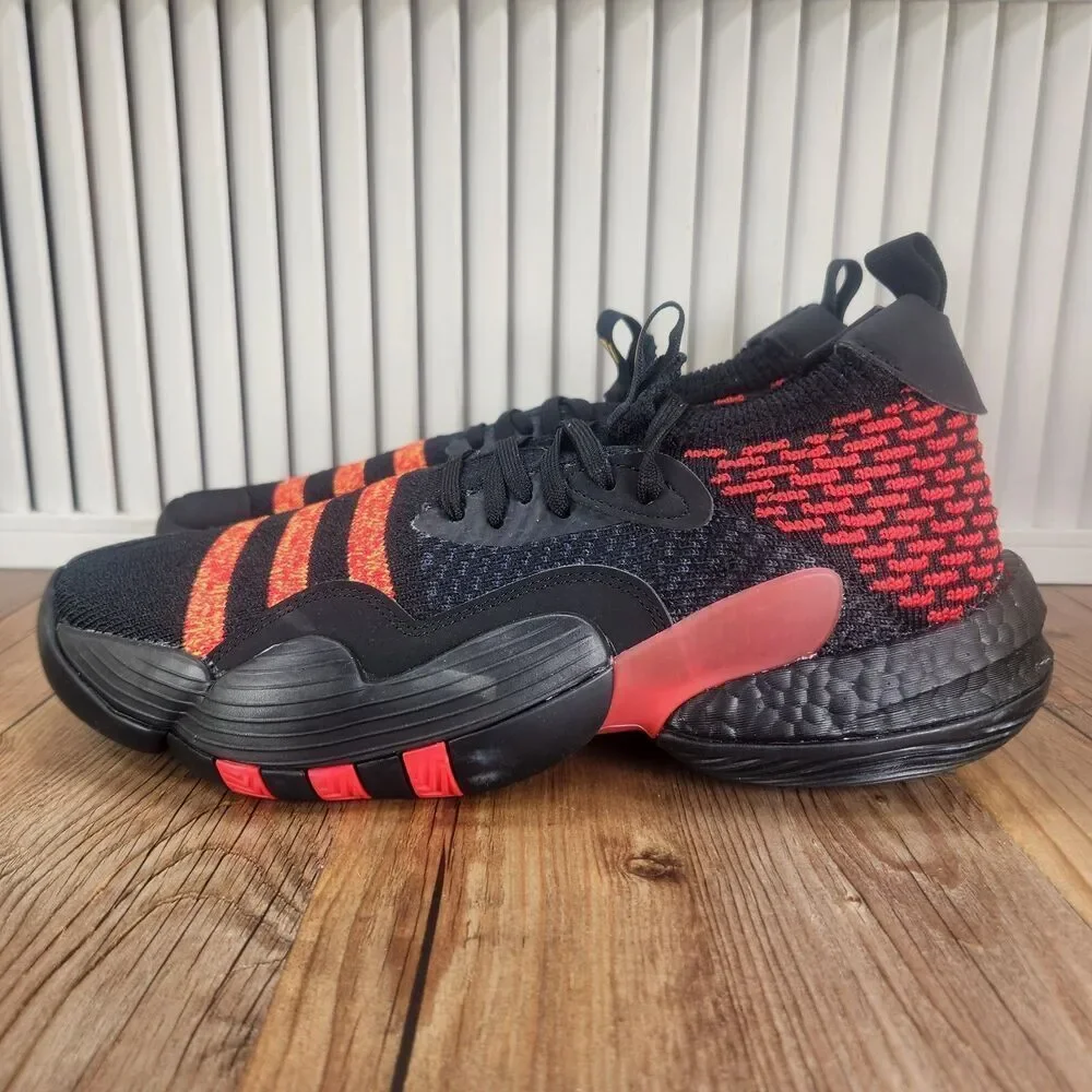 Adidas Trae Young 2.0 Atlanta Hawks Mens 10.5 Black Red Basketball Shoes HQ0986